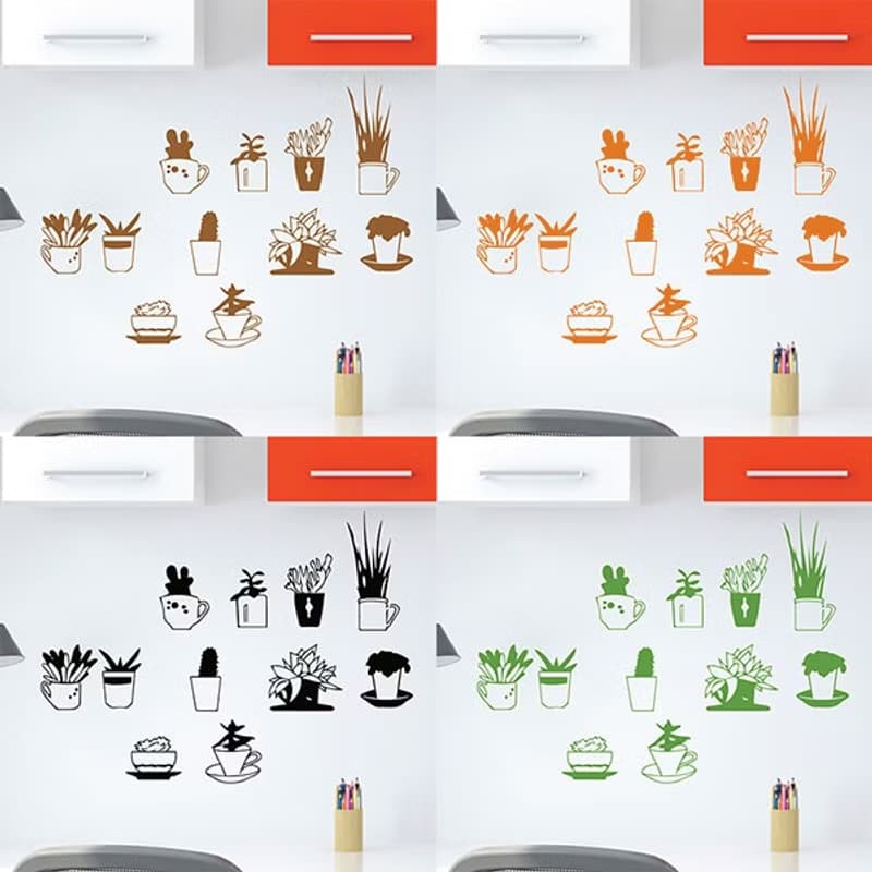 壁貼-台灣製 創意無痕《Smart Design》輕鬆小盆栽