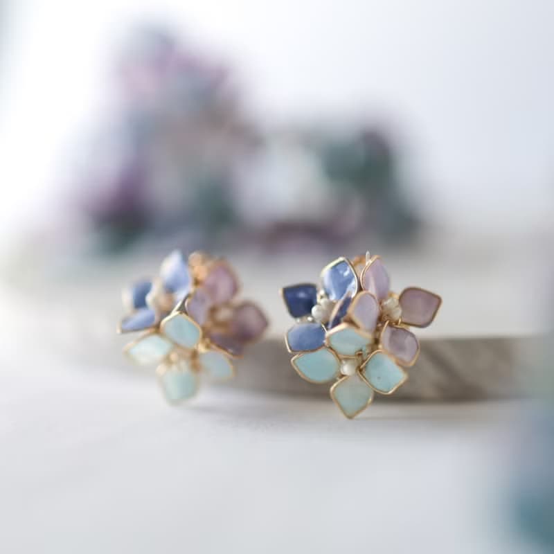 繊細な紫陽花のピアス/イヤリング/ノンホールピアス