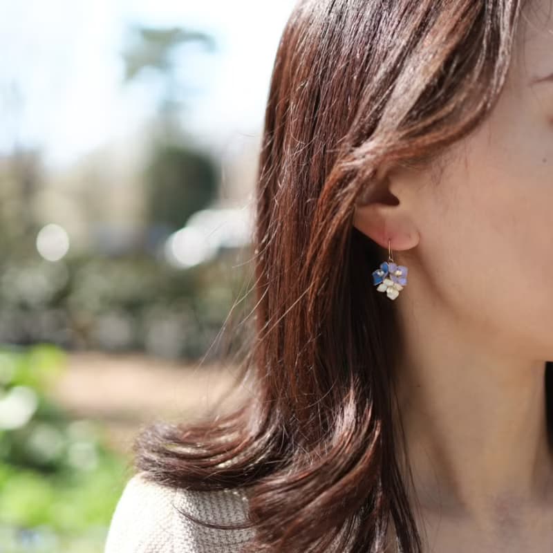 繊細な紫陽花のピアス/イヤリング/ノンホールピアス