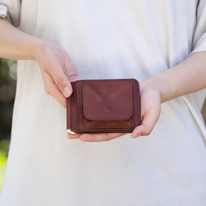 お札入れ 二つ折り財布 マネークリップ 財布 ミニ財布 コンパクト 革財布 レザー イタリアンレザー 革
