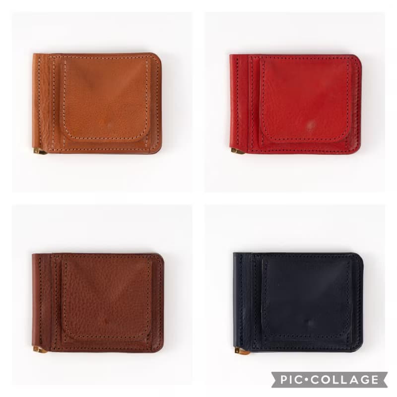 お札入れ 二つ折り財布 マネークリップ 財布 ミニ財布 コンパクト 革財布 レザー イタリアンレザー 革