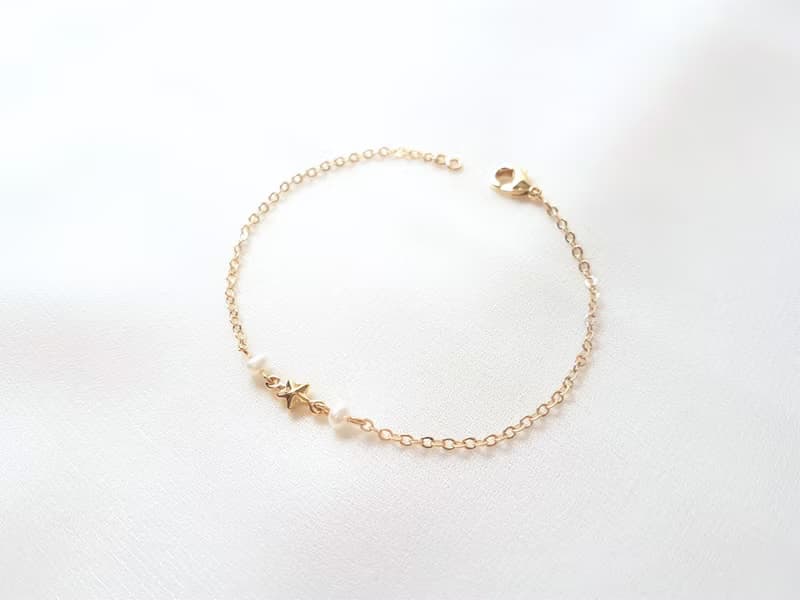星之所向 ‧ 星星 珍珠 細手鍊