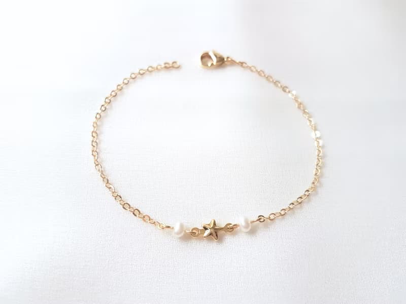 星之所向 ‧ 星星 珍珠 細手鍊