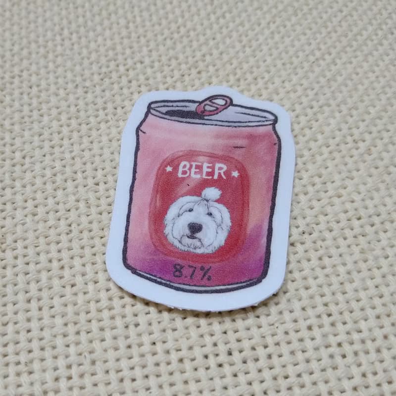英國古代牧羊犬啤酒-防水車貼-行李箱貼紙_防水貼紙
