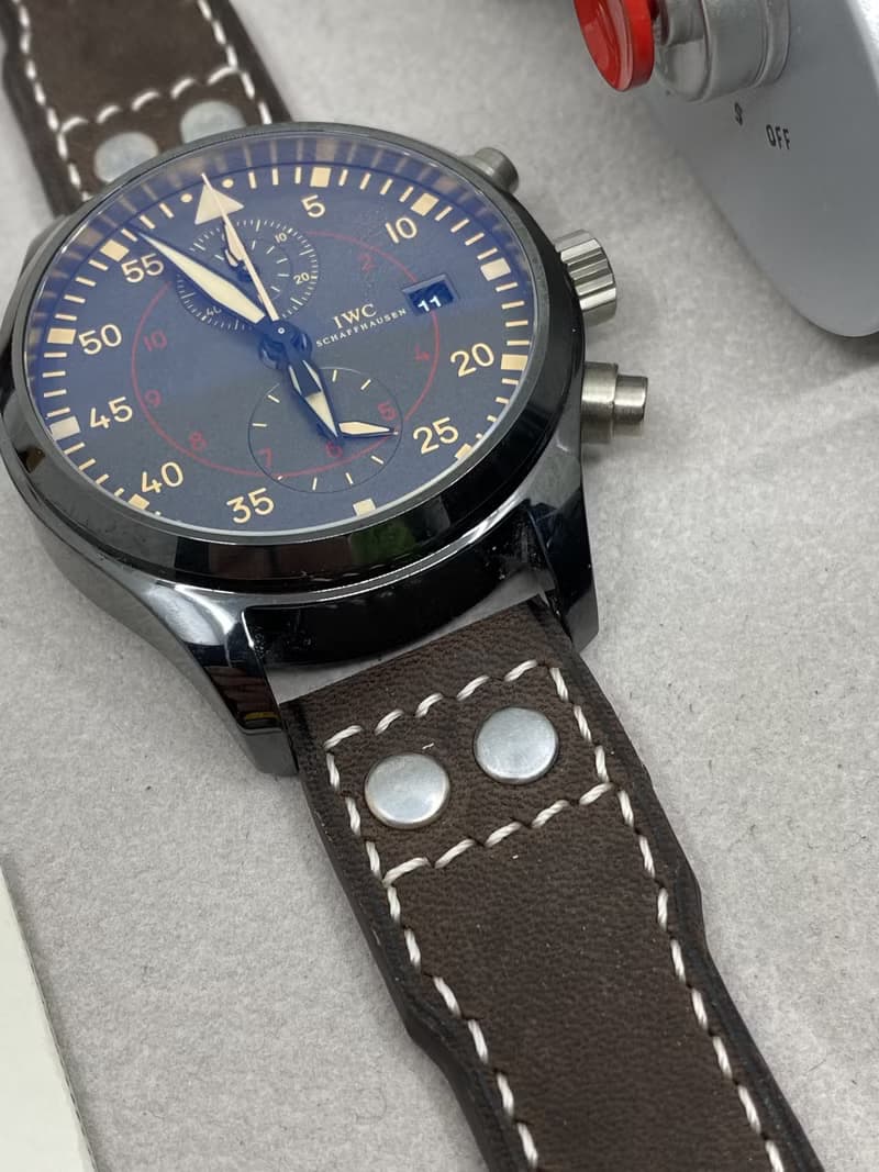 復古風深咖啡色皮革飛行員腕錶帶22mm 20mm IWC Rolex 錶帶訂製