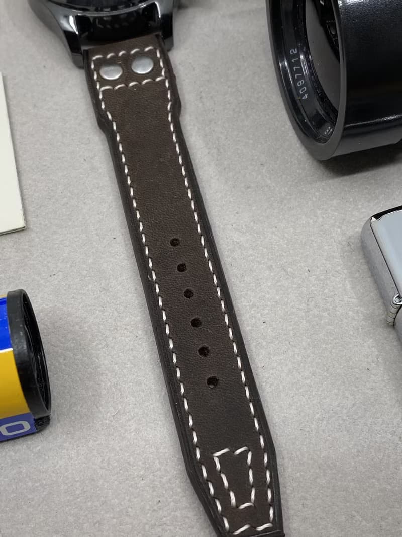 復古風深咖啡色皮革飛行員腕錶帶22mm 20mm IWC Rolex 錶帶訂製