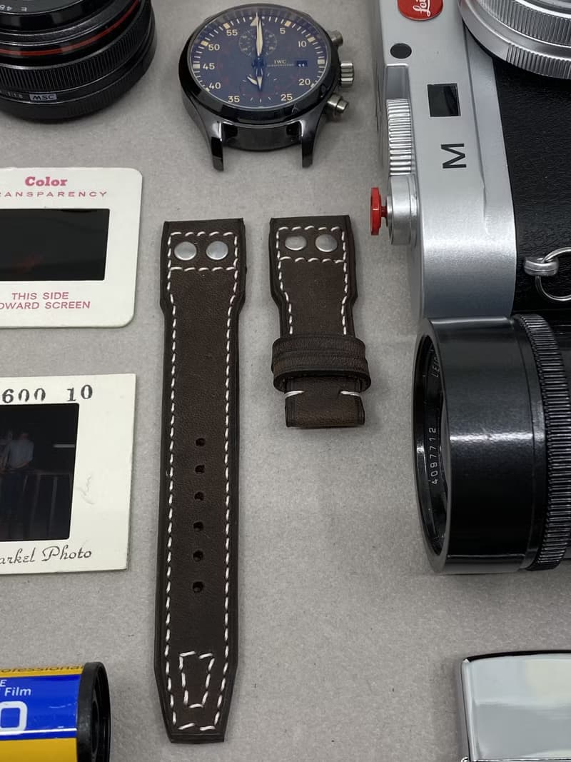 復古風深咖啡色皮革飛行員腕錶帶22mm 20mm IWC Rolex 錶帶訂製