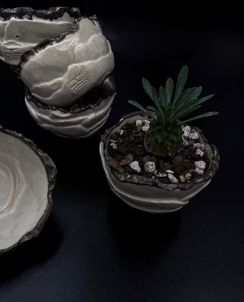 KO盆器- 金屬白三足盆