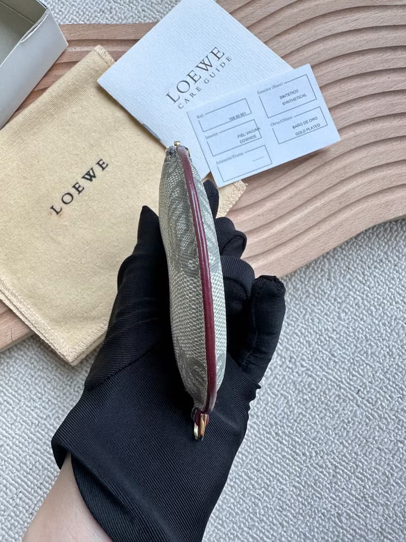 中古Vintage Loewe 灰色圓形餅乾零錢包