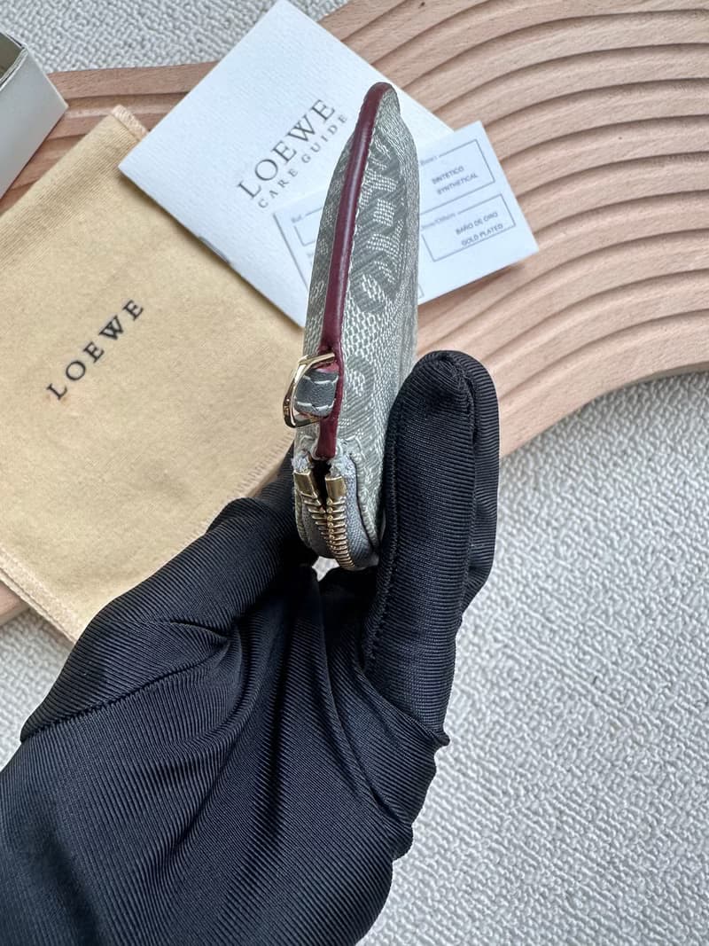 中古Vintage Loewe 灰色圓形餅乾零錢包