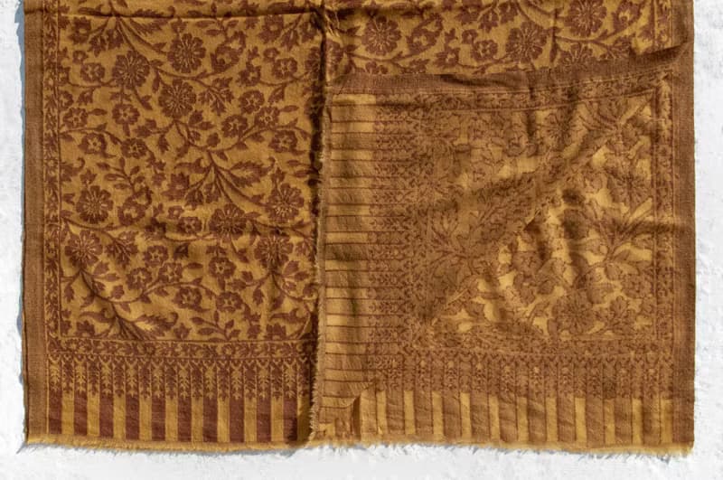 喀什米爾Cashmere 編織羊絨圍巾 純羊毛圍巾披巾 戒指絨披肩-花朵