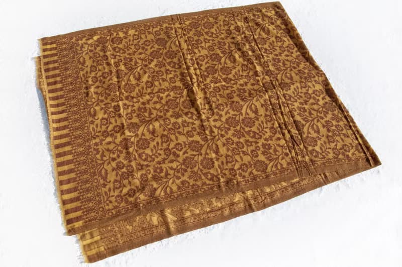 喀什米爾Cashmere 編織羊絨圍巾 純羊毛圍巾披巾 戒指絨披肩-花朵