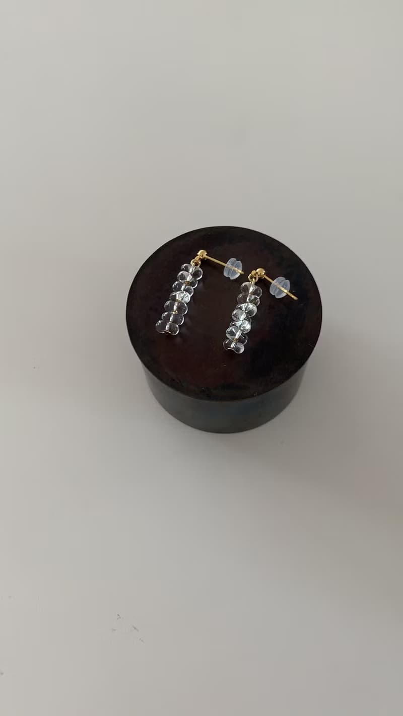 vingtsixplus SS203玻璃 耳針/耳夾 可愛 夾式耳環 透明 耳環推薦
