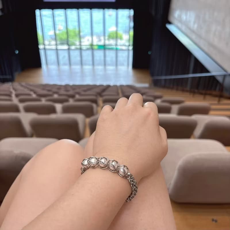 Capture 不鏽鋼珍珠手鍊 手環 (鐵灰)