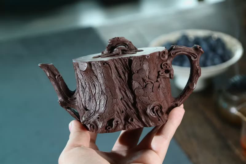 送禮紫砂壺茶壺鸣远松桩 精品  紫泥 240ml 14孔 兰老师作品  全