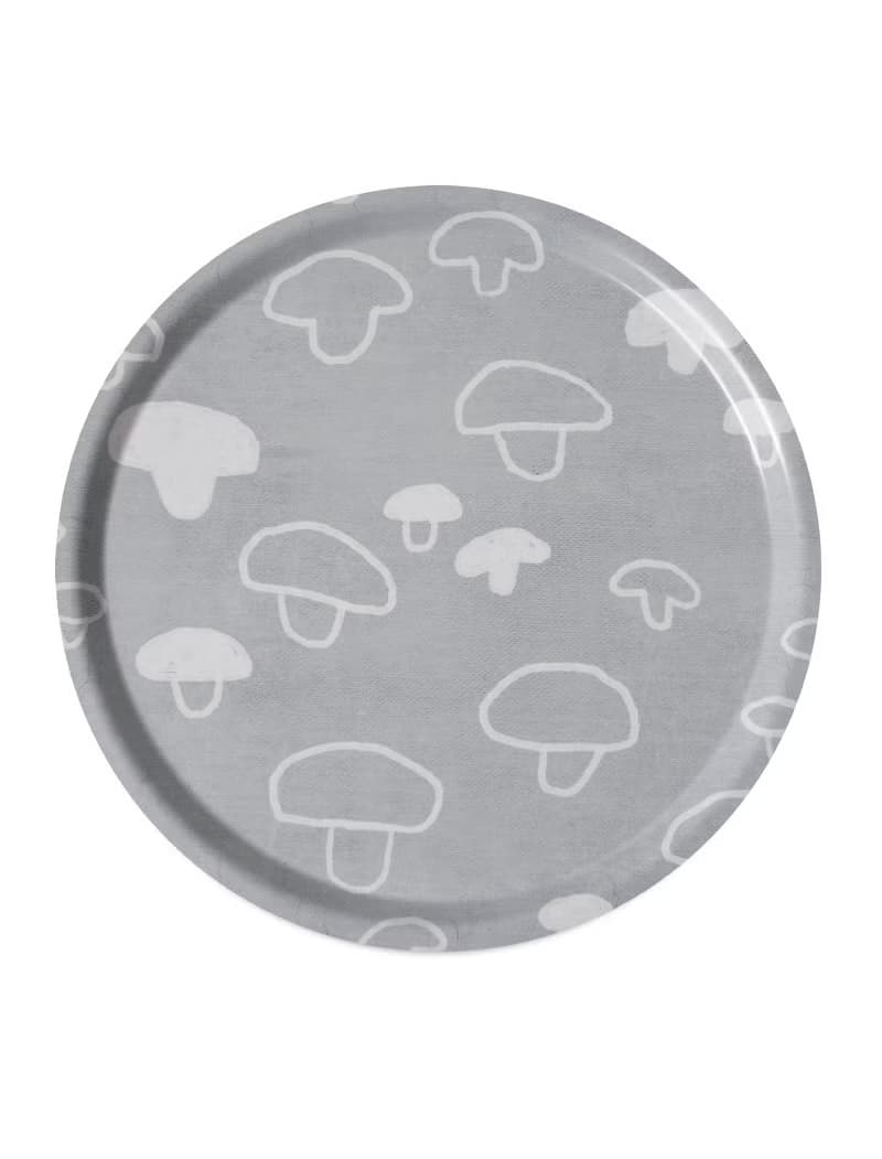 圓型托盤-MUSHROOM TRAY, GREY/WHITE (38cm)