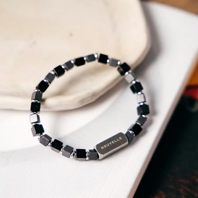 【NOUVELLE】Cube | 赤鐵礦。黑瑪瑙手鏈