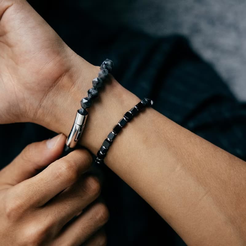 【NOUVELLE】Cube | 赤鐵礦。黑瑪瑙手鏈