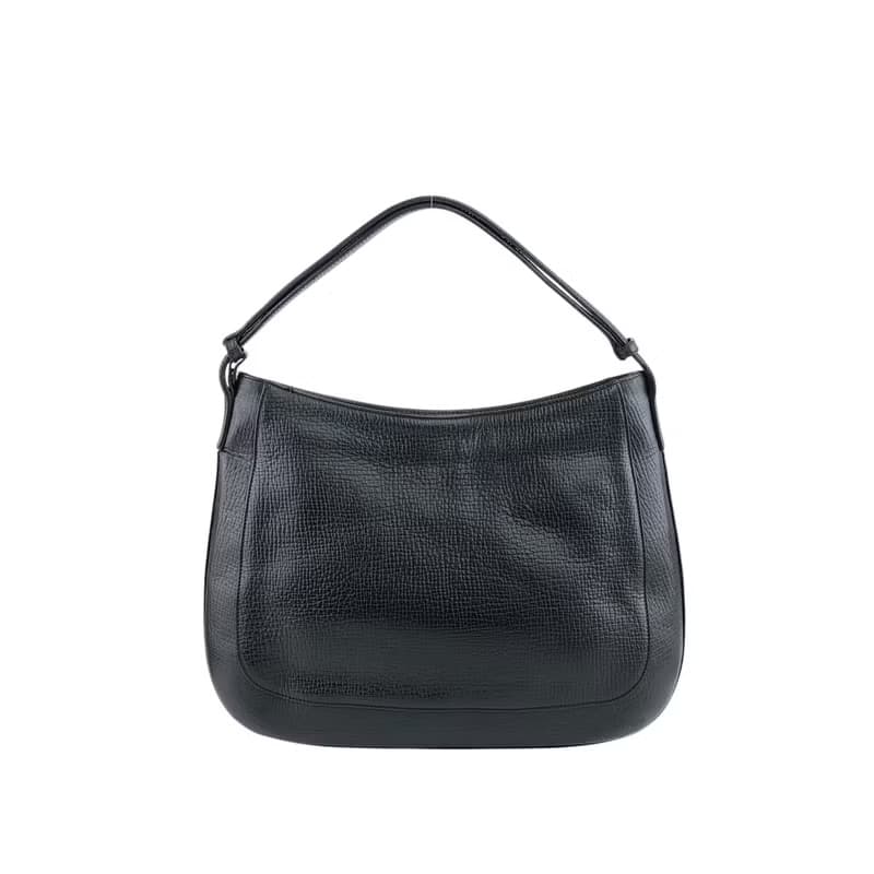 【 日本直送　名牌中古包 】LOEWE ロエベ ショルダーバッグ ブラック ロゴ レザー ホーボーバッグ vintage ヴィンテージ オールド j4drdr