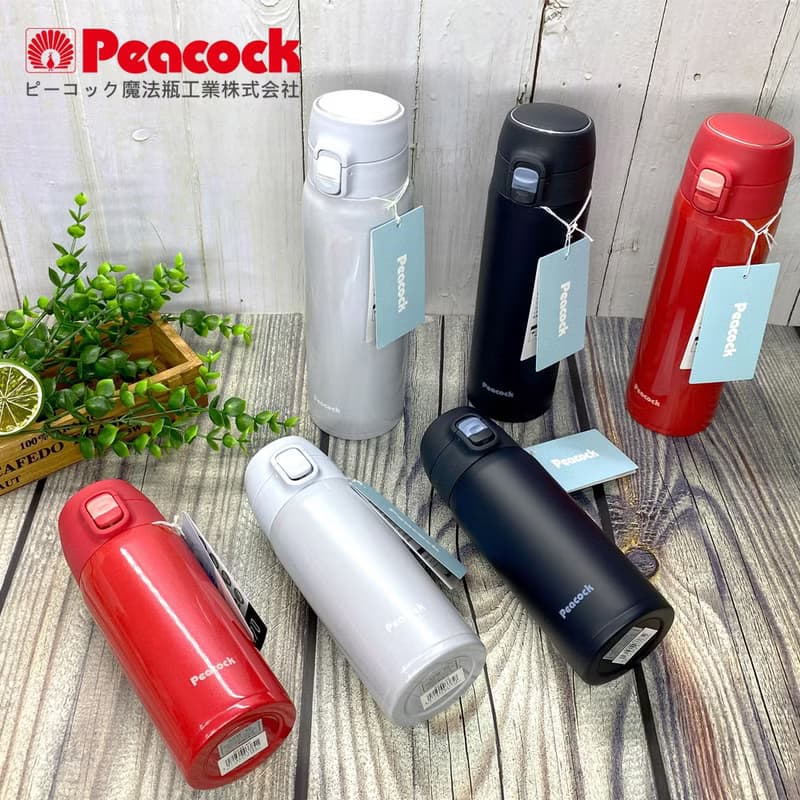 【孔雀Peacock】550ML不鏽鋼保冷保溫杯 輕量隨行彈蓋直飲-真珠灰