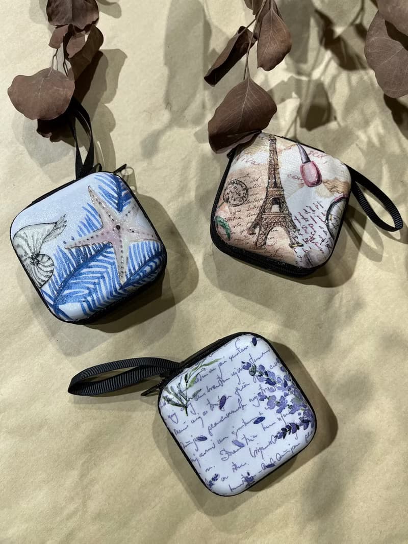 小物收納盒 充電線 耳機 飾品 聖誕 禮物 紙藝拼貼 蝶古巴特
