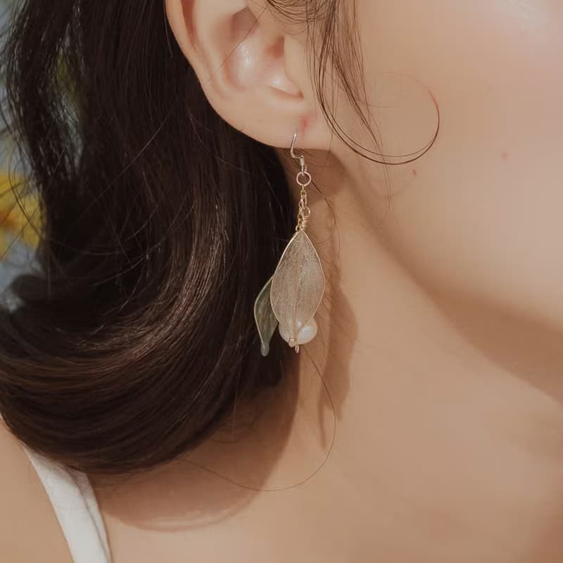 【金枝玉葉】垂墜耳環 | 水晶花飾品