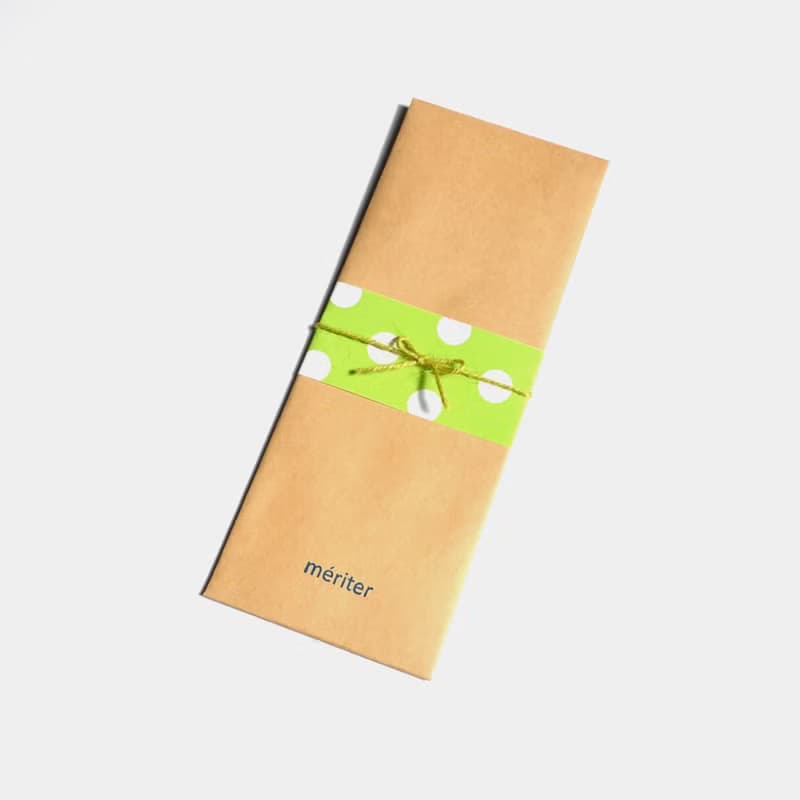 芥末綠白圓點餐具包/筆收納袋 餐具套 餐具袋帆布 收納 環保 方便