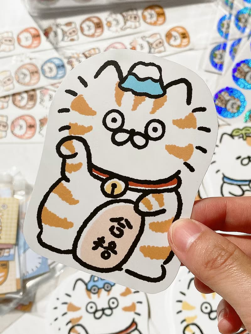 3小喵咪/招財貓大貼紙十一代/防水貼紙/共5款