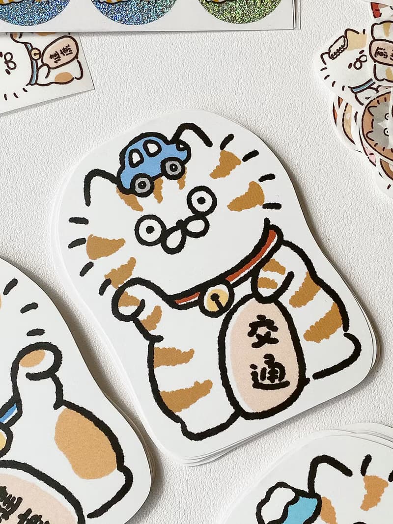 3小喵咪/招財貓大貼紙十一代/防水貼紙/共5款