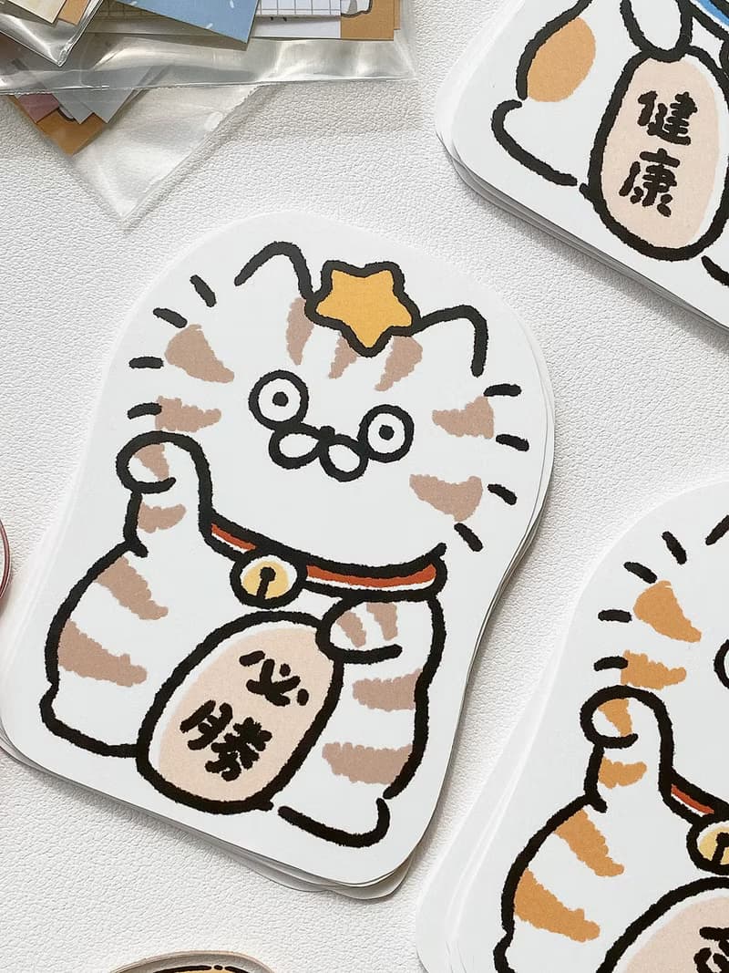 3小喵咪/招財貓大貼紙十一代/防水貼紙/共5款