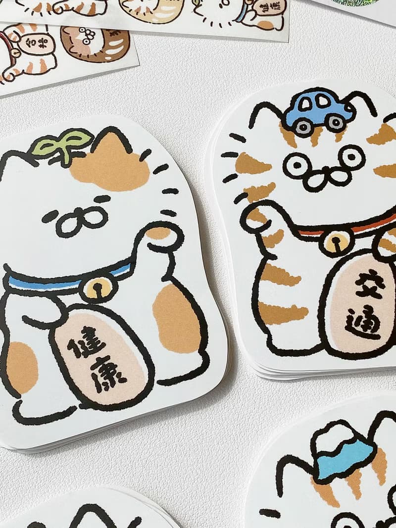 3小喵咪/招財貓大貼紙十一代/防水貼紙/共5款