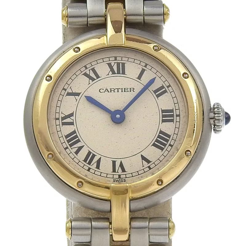 【日本直送】カルティエ CARTIER パンテールSM 1ロウ 腕時計 Cal.157 84084242 SS×YG クオーツ 白文字盤 レディース【中古】