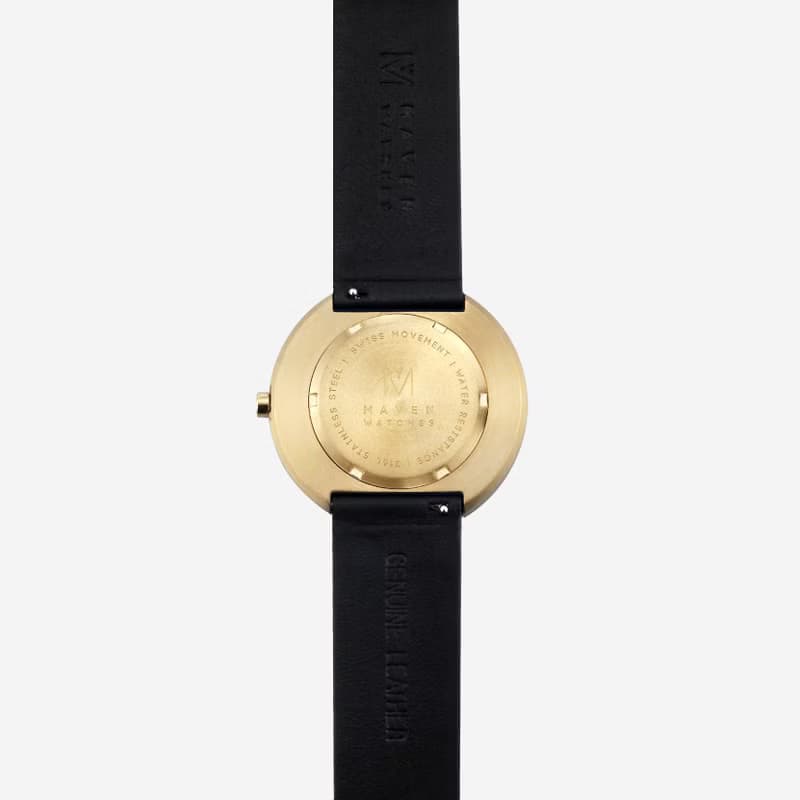 Friday 40mm 黑色皮帶 瑞士機芯 藍寶石防花玻璃 MAVEN 手錶