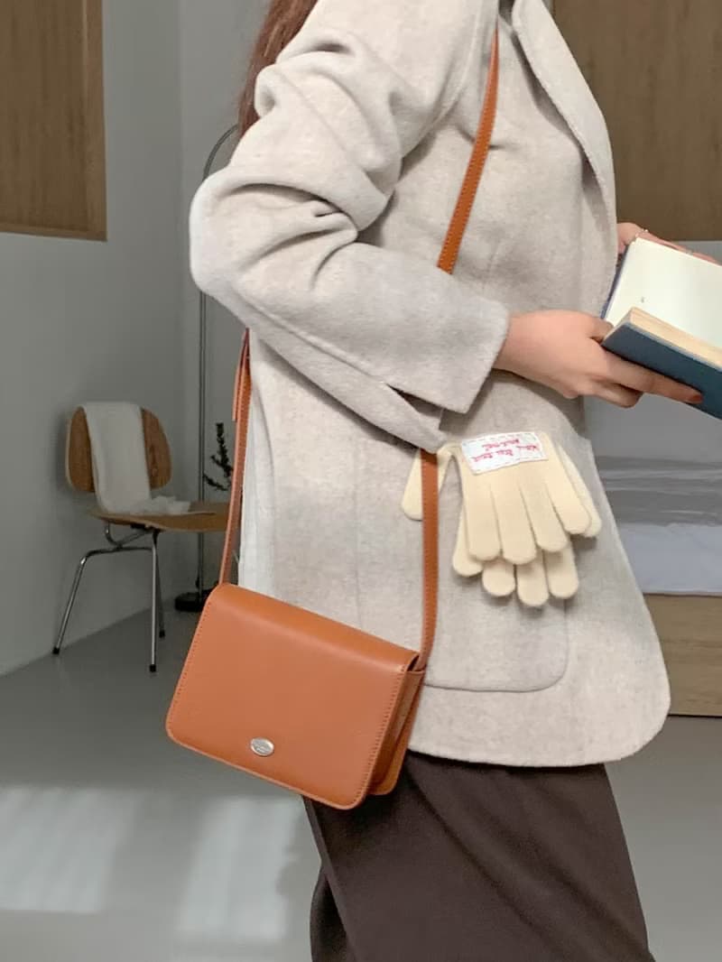 韓國 The Ally | BUNNY BAG | 焦糖棕色 | 牛皮手袋 斜背包