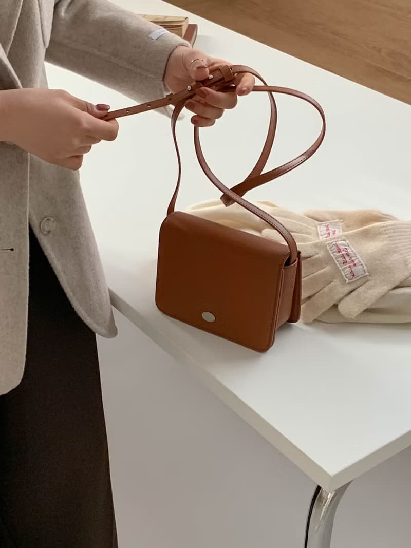 韓國 The Ally | BUNNY BAG | 焦糖棕色 | 牛皮手袋 斜背包
