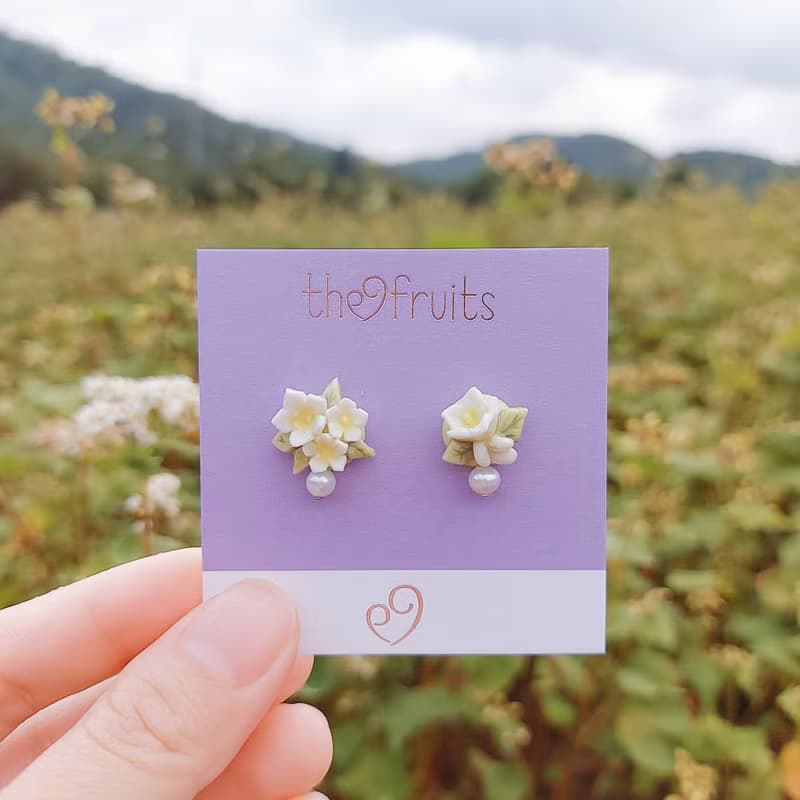 【花語系列】蕎麥花珍珠耳環 • Blossom //925純銀