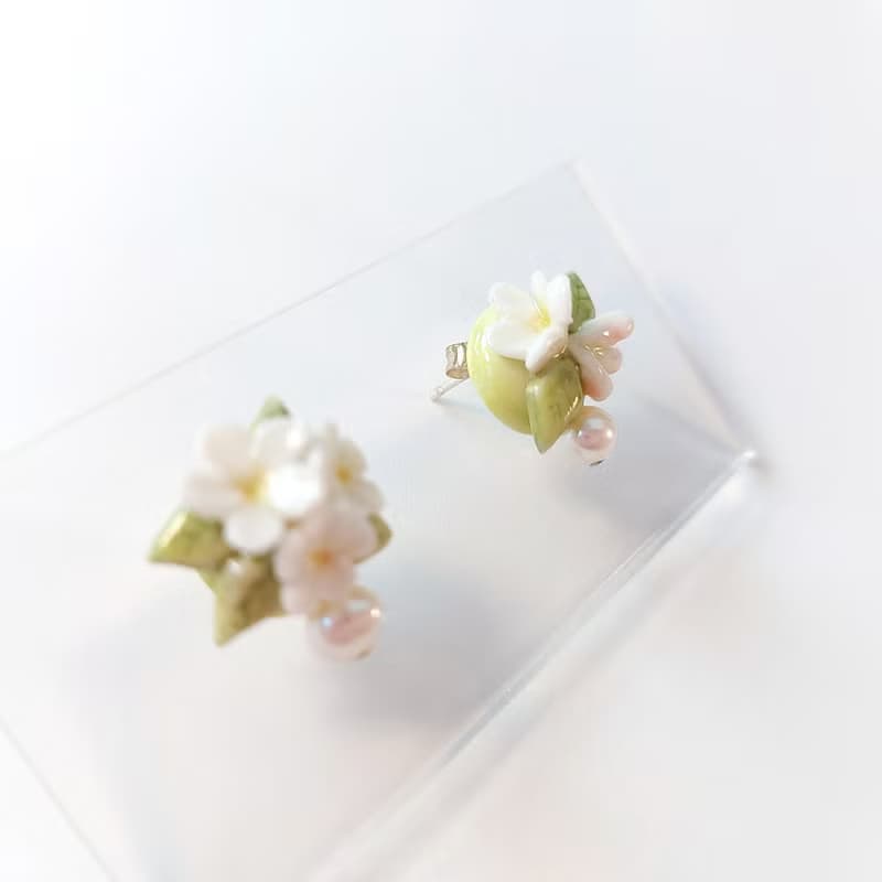 【花語系列】蕎麥花珍珠耳環 • Blossom //925純銀