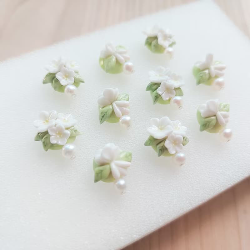 【花語系列】蕎麥花珍珠耳環 • Blossom //925純銀