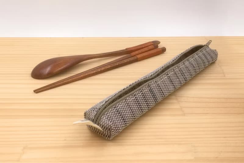 【紙布家】紙線編織 小餐具袋 波紋灰