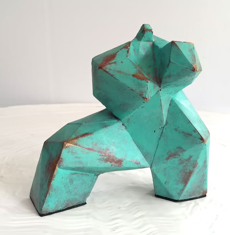 中國功夫雕塑【手繪綠色】 太極 | 藝術品 | 擺件| 送客戶|送老闆