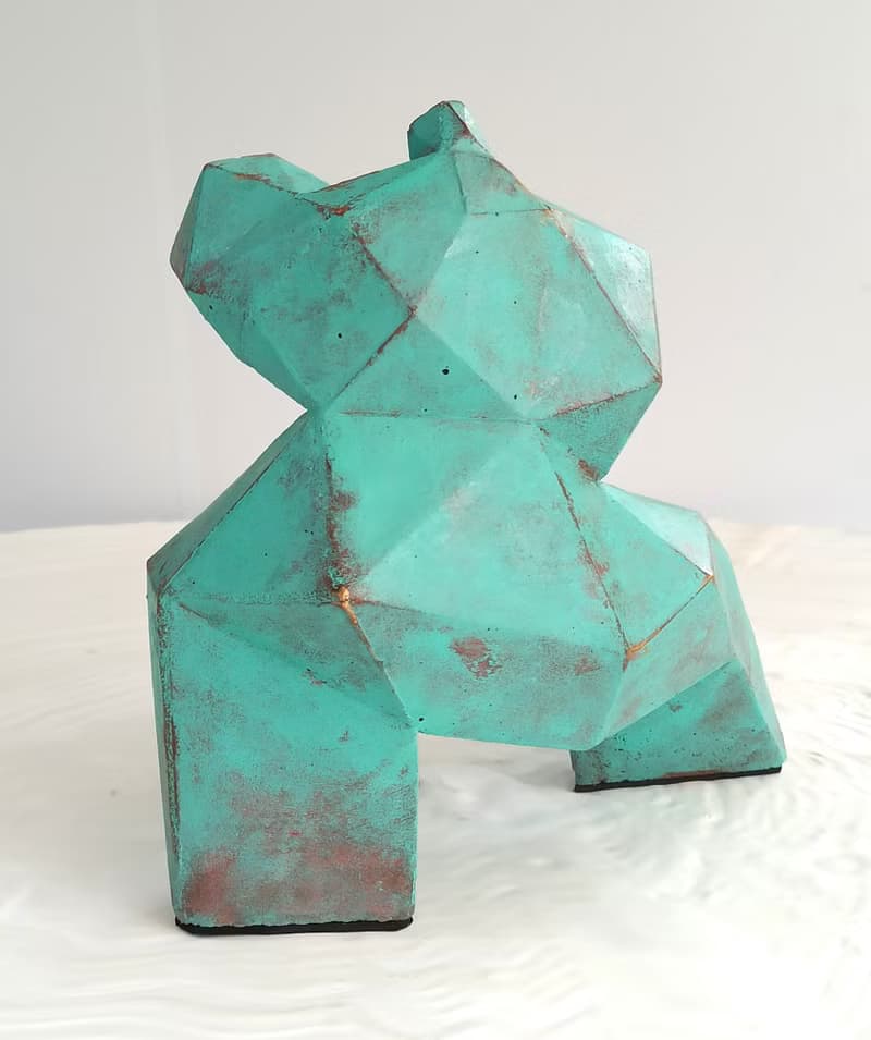 中國功夫雕塑【手繪綠色】 太極 | 藝術品 | 擺件| 送客戶|送老闆