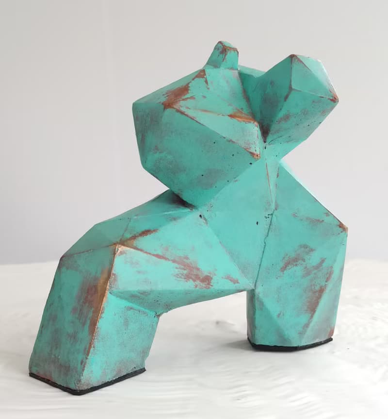 中國功夫雕塑【手繪綠色】 太極 | 藝術品 | 擺件| 送客戶|送老闆