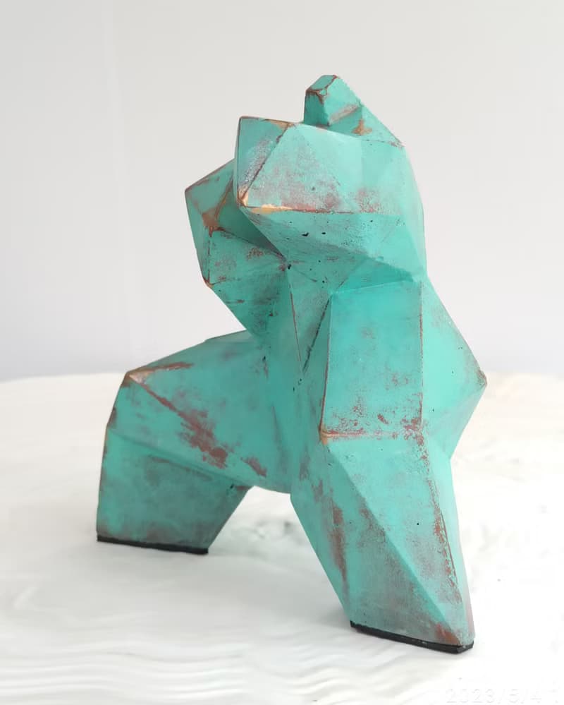 中國功夫雕塑【手繪綠色】 太極 | 藝術品 | 擺件| 送客戶|送老闆