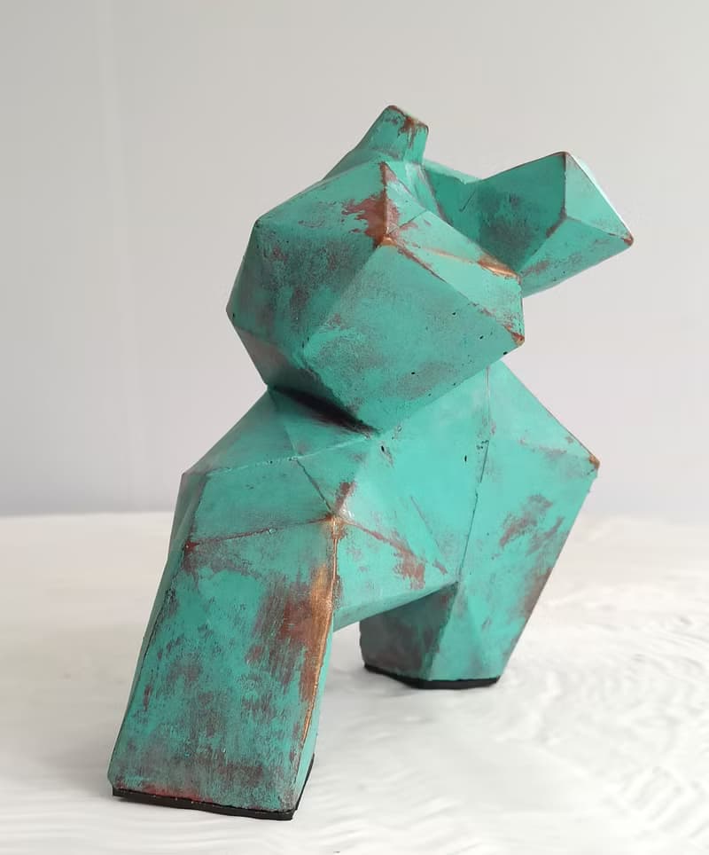 中國功夫雕塑【手繪綠色】 太極 | 藝術品 | 擺件| 送客戶|送老闆