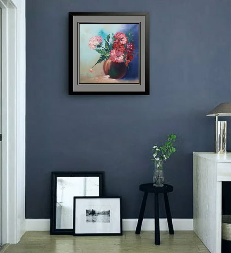 Peony Painting Floral Original Artwork Vase Bouquet Flowers Wall Art Still life