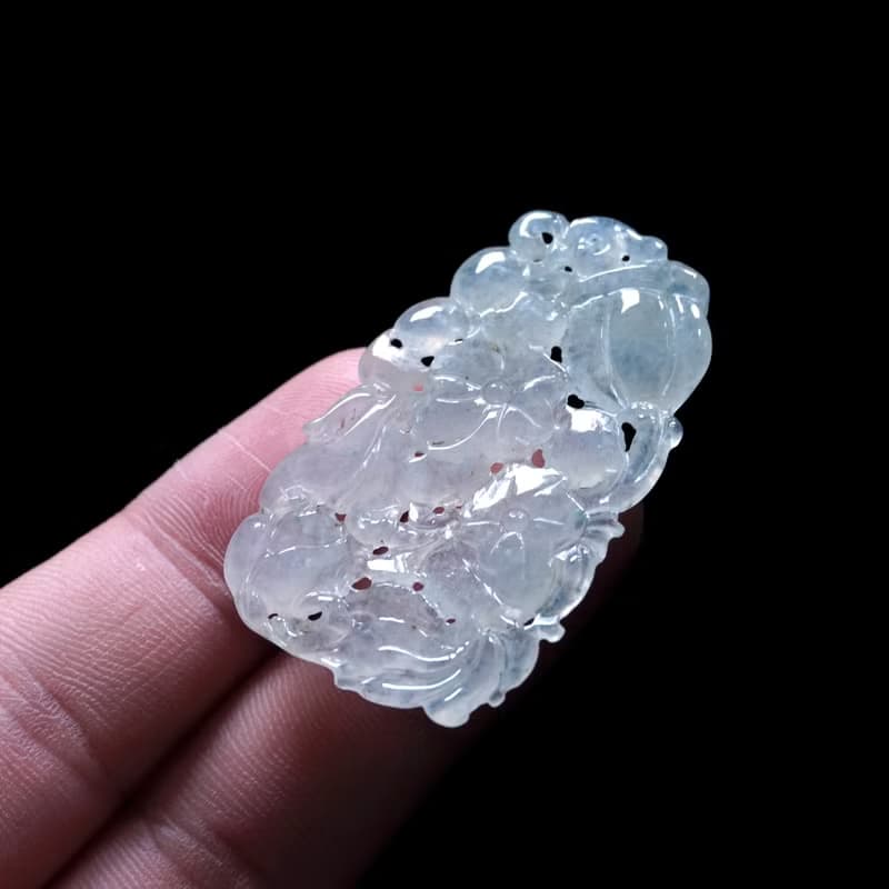 冰種翡翠精雕年年有魚 | 天然緬甸玉翡翠A貨 | 送禮