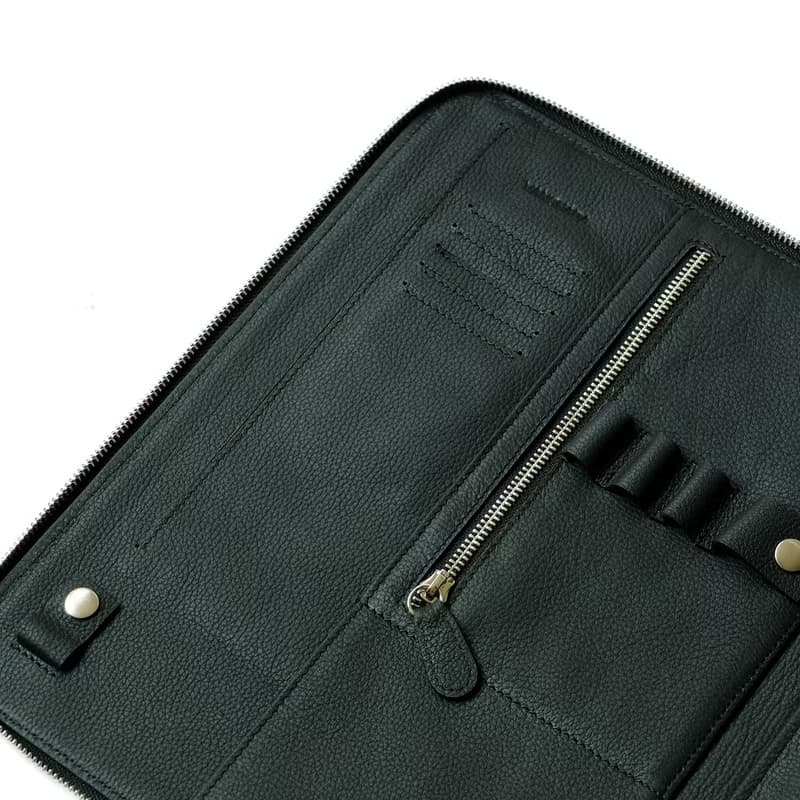 Tech. Folio Black color ESSENTIAL Journey full grain Cowhide leather