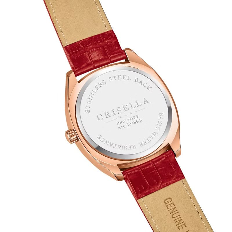 閃爍鋯石真皮石英手錶