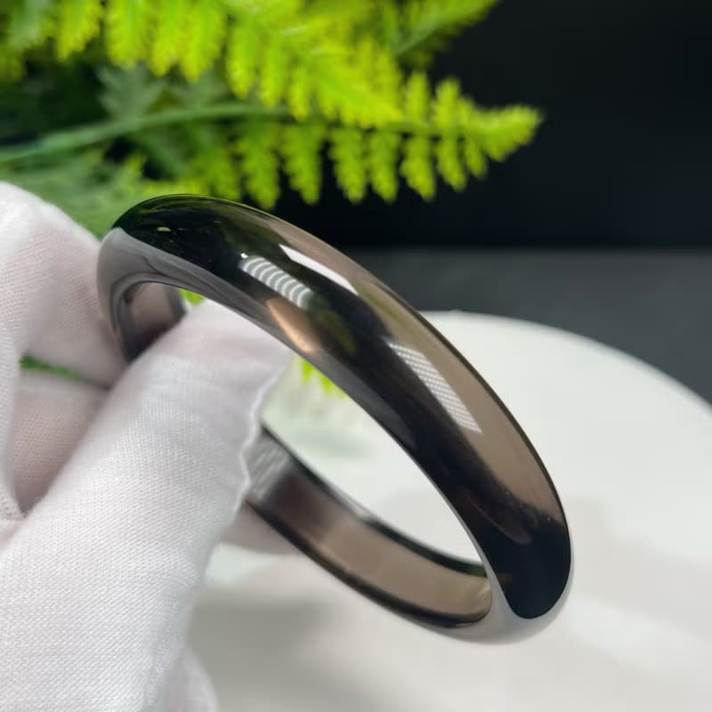 高品質 玻璃體冰曜石手鐲 60+MM 高冰黑曜石手環 提升成長勇氣