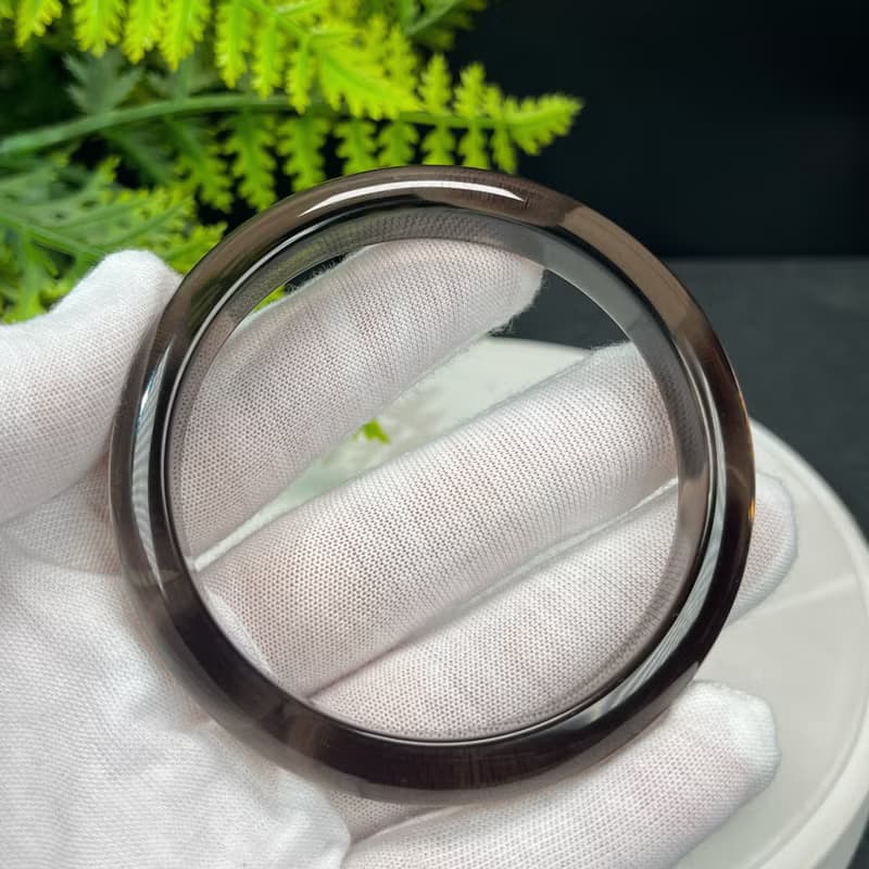 高品質 玻璃體冰曜石手鐲 60+MM 高冰黑曜石手環 提升成長勇氣